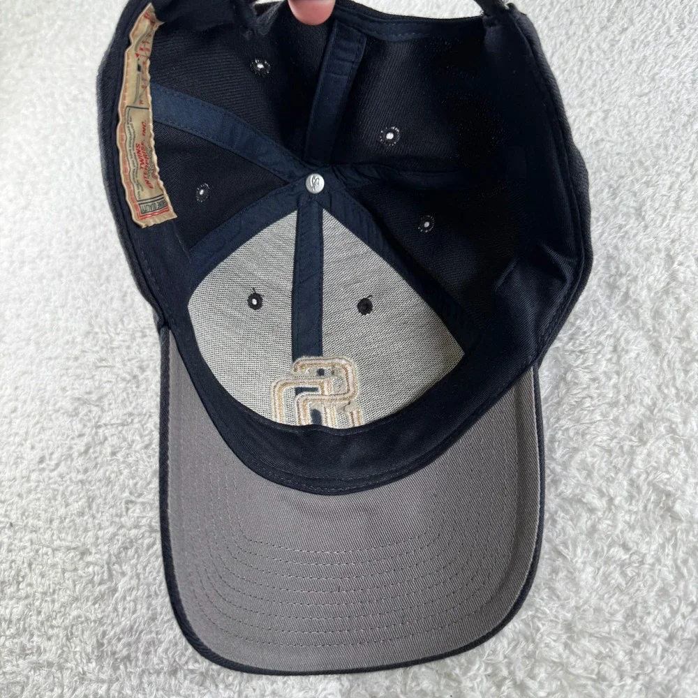 Vintage 90s San Diego Padres Twins Enterprise Navy Wool‎ Adjustable Hat Cap